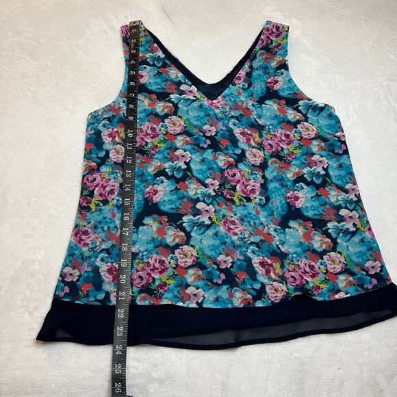 Romeo & Juliet Sleeveless V-Neck Flowy Floral Blouse Size S Bloomcore Summer - Picture 13 of 13